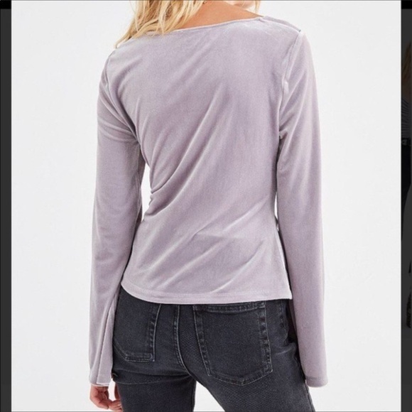 Urban Outfitters Silver Metallic Velvet Top NWT - Picture 2 of 9